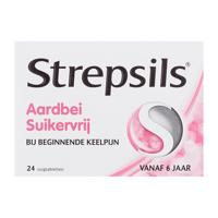 Strepsils Aardbei suikervrij 24 Zuigtabletten - thumbnail