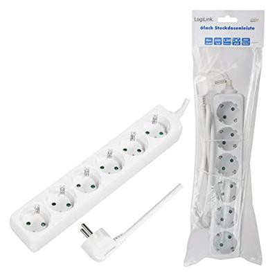 LogiLink LPS238 power uitbreiding 1,5 m 6 AC-uitgang(en) Binnen Wit - thumbnail