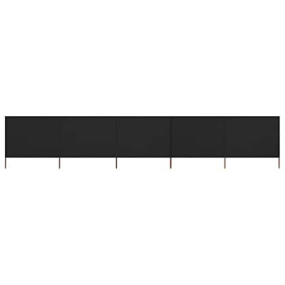 VidaXL Windscherm 5-panelen 600x80 cm stof zwart VidaXL Windscherm 5-panelen 600x80 cm stof zwart