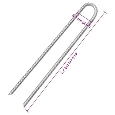 VidaXL Tentharingen 12 st u-vormig ø12 mm 41,5 cm gegalvaniseerd staal VidaXL Tentharingen 12 st u-vormig ø12 mm 41,5 cm gegalvaniseerd staal