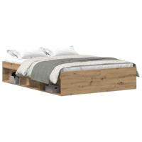 Bedframe zonder matras spaanplaat artisanaal eikenkleurig - thumbnail