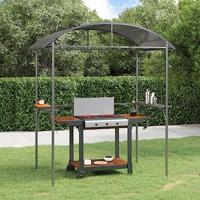 VidaXL Barbecuepaviljoen met zijplanken 220x115x230 cm staal antraciet - thumbnail