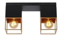 Lucide RIXT - Plafonnière - 2xE27 - Zwart - thumbnail