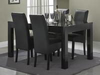 Eettafel ROMEO 160 cm hoogglans zwart - thumbnail