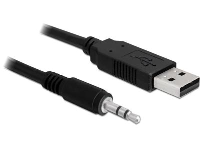 Delock 83115 USB-kabel USB 2.0 USB-A stekker, Jackplug-stekker 3,5 mm 1.80 m Zwart
