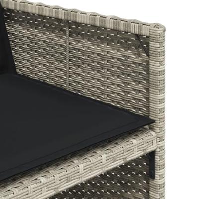17-delige Tuinset met kussens poly rattan lichtgrijs