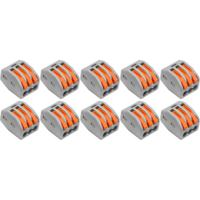 Lasklem Set 3-polig met Klemmetjes - 10 Stuks Grijs/Oranje - thumbnail