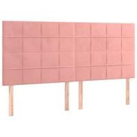 Boxspring met matras fluweel roze 160x200 cm - thumbnail
