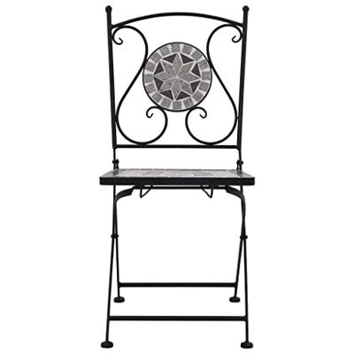 Bistrostoelen mozaek 2 st grijs - thumbnail
