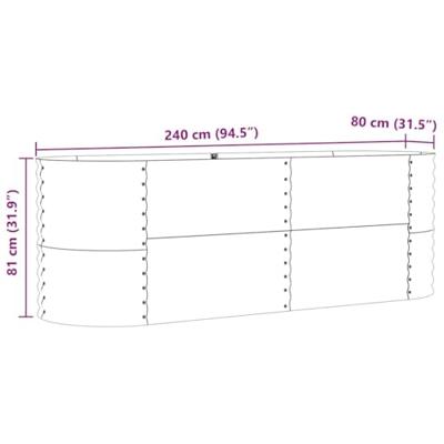 Verhoogde plantenbak Bruin 240 x 80 x 81 cm Staal - thumbnail