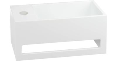 Saqu Tenno fontein links 35x20cm met handdoekhouder mat wit Saqu Tenno fontein links 35x20cm met handdoekhouder mat wit