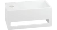 Saqu Tenno fontein links 35x20cm met handdoekhouder mat wit - thumbnail