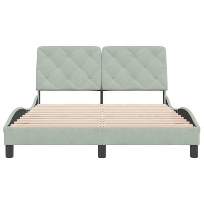 Bedframe zonder matras 140x190 cm fluweel lichtgrijs