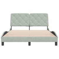 Bedframe zonder matras 140x190 cm fluweel lichtgrijs - thumbnail