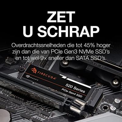 Seagate FireCuda 520, 2 TB, Interne SSD, M.2 PCIe Gen4 ×4 NVMe 1.4, met snelheden tot 4850/4750 MB/s, 3 jaar Rescue Services (ZP2000GV3A012)