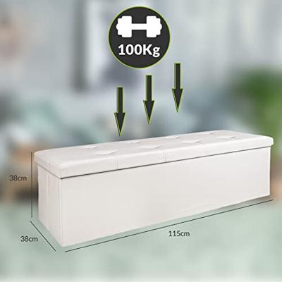 Monzana Zitbank - 114 cm - met - opslagruimte - in - Wit