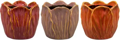 TS Collection bloempot tulp keramiek 15x14cm multi TS Collection bloempot tulp keramiek 15x14cm multi