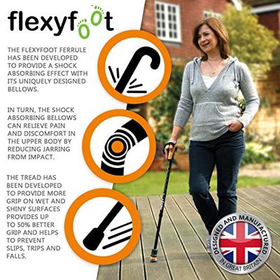 Flexyfoot stokdop | 25 mm | Wandelstokdop | Schokabsorberend | Grijs | PR30043-G