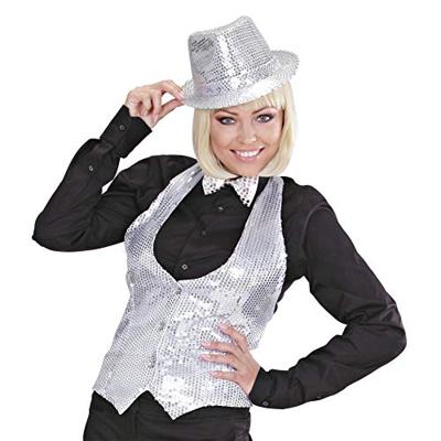 Glittervest zilver vrouw