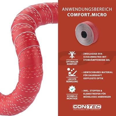 CONTEC stuurlint "comfort.micro" ct bar tape comfort.micro 200mm red
