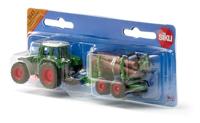 Siku 1645 tractor met bosaanhangwagen 1:72 - thumbnail