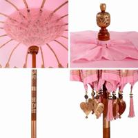Parasol Anders Roze x 260 cm Katoen en massief hout - thumbnail