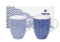 Japanse keramieken mokkenset - Nippon Blue - Tokyo Design Studio - 2-delig - 380ml - 8.5 x 10.2cm - thumbnail