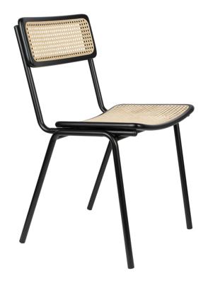 Zuiver Eetkamerstoel 'Jort' Rattan, kleur Naturel/Zwart Zuiver Eetkamerstoel 'Jort' Rattan, kleur Naturel/Zwart