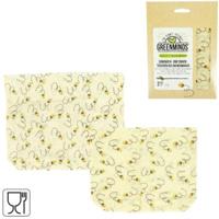 Greenminds bijenwas sandwich en boterham zakjes 21 cm set van 2 | 8 stuks - thumbnail