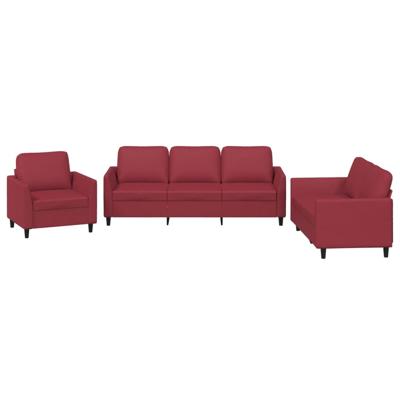 4-delige Loungeset met kussens fluweel wijnrood - thumbnail