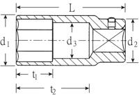 Stahlwille 56 22 05020022 Zeskant Dopsleutelinzetstuk 22 mm 3/4 (20 mm) - thumbnail
