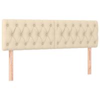 Boxspring met matras stof crèmekleurig 140x200 cm - thumbnail