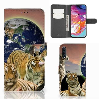 Samsung Galaxy A70 | Telefoonhoesje | Met pasjeshouder | Roofdieren