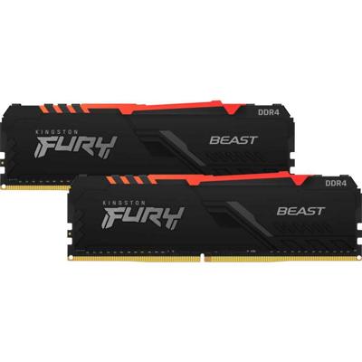 Kingston Technology FURY Beast RGB geheugenmodule 16 GB 2 x 8 GB DDR4 3200 MHz Kingston Technology FURY Beast RGB geheugenmodule 16 GB 2 x 8 GB DDR4 3200 MHz