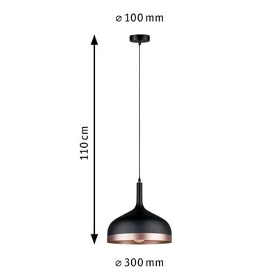 Paulmann Neordic Embla 79629 Hanglamp LED E27 20 W Zwart, Koper (mat) Paulmann Neordic Embla 79629 Hanglamp LED E27 20 W Zwart, Koper (mat)