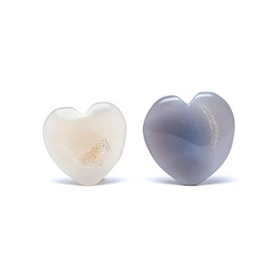 Edelsteen Hart Agaat met Kristallisatie (4 - 6 cm) Edelsteen Hart Agaat met Kristallisatie (4 - 6 cm)