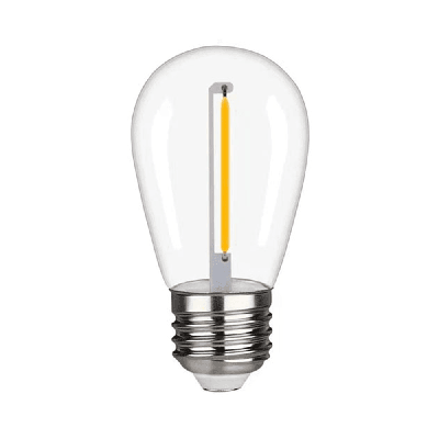 S14 LED Filamentlamp E27 - 3 Volt 0,6 Watt 35 lumen - 2700K warm wit - 15.000 branduren S14 LED Filamentlamp E27 - 3 Volt 0,6 Watt 35 lumen - 2700K warm wit - 15.000 branduren