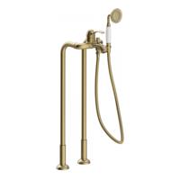 Badmengkraan Tres Clasic Vrijstaand 1 Hendel Incl Handdouche Verouderd Messing Mat - thumbnail