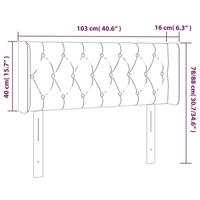 Hoofdbord LED 103x16x78/88 cm stof crèmekleurig - thumbnail