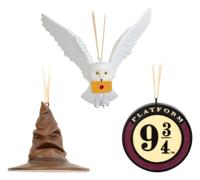 Harry Potter Set of 3 Christmas Ornaments Sorting Hat, Platform 9 3/4 and Hedwig 7 cm - thumbnail