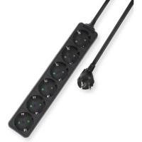 ACT AC2460 Stekkerdoos 6 Sockets Zwart - Kinderbeveliging - 3 meter - thumbnail