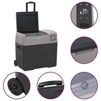 VidaXL Koelbox met wielen en handvat 50 l polypropeen zwart en grijs - thumbnail