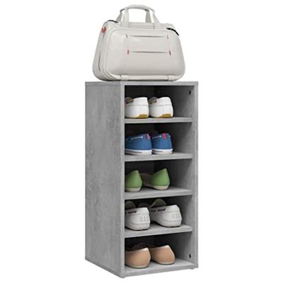 VidaXL Schoenenkast 31,5x35x70 cm bewerkt hout betongrijs