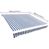 VidaXL Luifeldoek 450x300 cm canvas blauw en wit - thumbnail