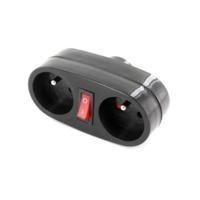 CHACON Biplite 16A-contactdoos met schakelaar in antraciet - thumbnail