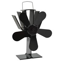 VidaXL Kachelventilator met 5 vinnen zwart - thumbnail