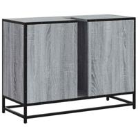 Wastafelkast 80x33x60 cm bewerkt hout grijs sonoma eikenkleurig - thumbnail