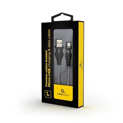 Gembird CC-USB2B-AMMBM-1M-BW USB 2.0 Micro-USB B USB A Zwart, Wit