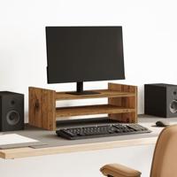 VidaXL Monitorstandaard 50x27x20 cm bewerkt hout oud houtkleurig - thumbnail