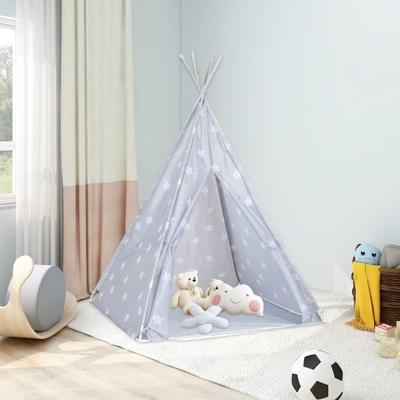 VidaXL Kindertipitent met tas 115x115x160 cm polyester grijs VidaXL Kindertipitent met tas 115x115x160 cm polyester grijs